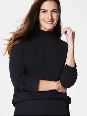 SPANX Women's Airessential Mock Pullover Top  Black Size Small